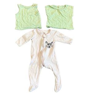 Baby Girl Bundle 2 Tops 1 Sleeper 3-6, 6-9 and 9 monthes